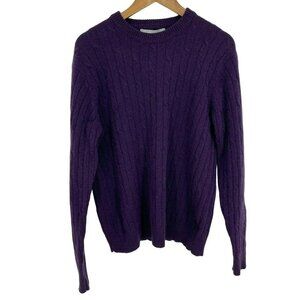 Marconi Long Sleeve Round Neck Lambswool Cable Knit Sweater Size XL